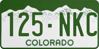 CO license plate 125NKC