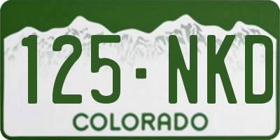 CO license plate 125NKD