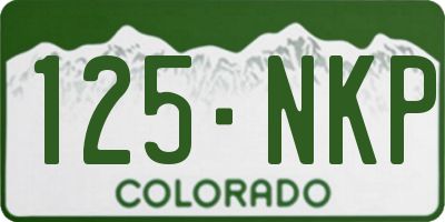 CO license plate 125NKP