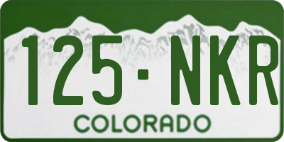 CO license plate 125NKR