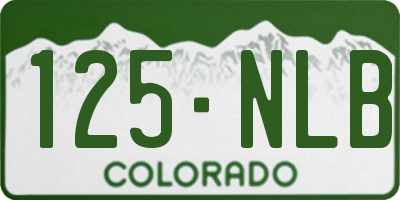 CO license plate 125NLB