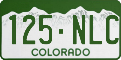 CO license plate 125NLC