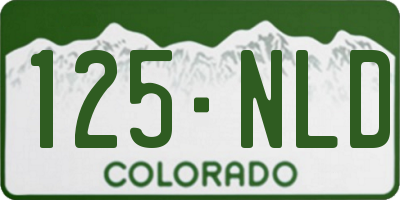 CO license plate 125NLD