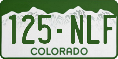 CO license plate 125NLF