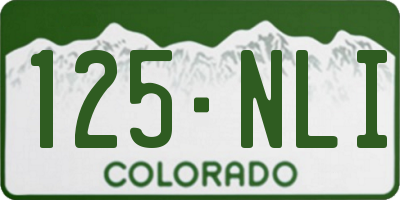 CO license plate 125NLI
