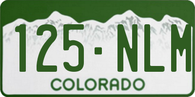 CO license plate 125NLM