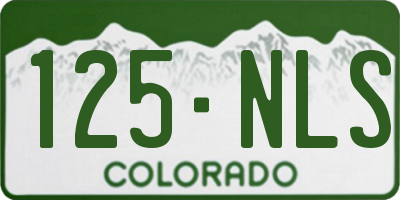 CO license plate 125NLS