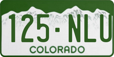 CO license plate 125NLU