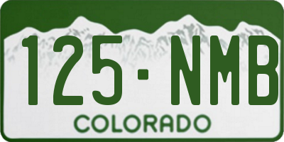 CO license plate 125NMB
