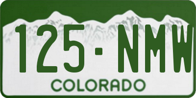 CO license plate 125NMW