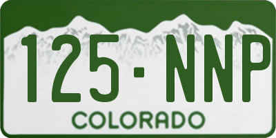 CO license plate 125NNP