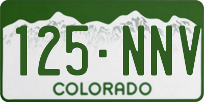 CO license plate 125NNV