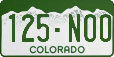 CO license plate 125NOO