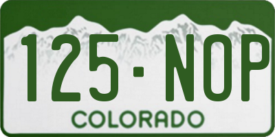 CO license plate 125NOP