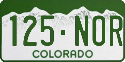 CO license plate 125NOR