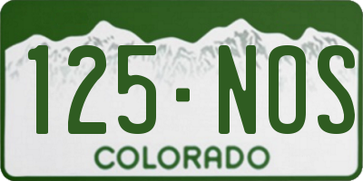CO license plate 125NOS