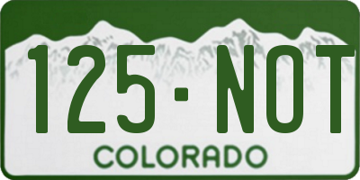 CO license plate 125NOT