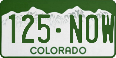 CO license plate 125NOW