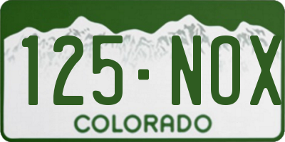 CO license plate 125NOX