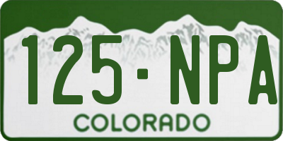 CO license plate 125NPA