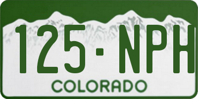 CO license plate 125NPH