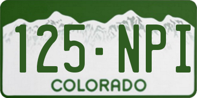 CO license plate 125NPI