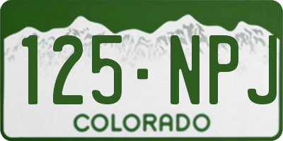 CO license plate 125NPJ