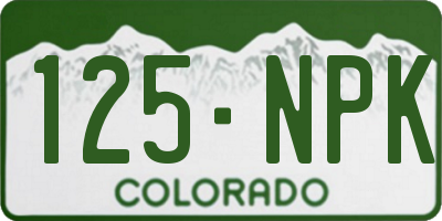 CO license plate 125NPK