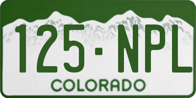 CO license plate 125NPL