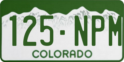 CO license plate 125NPM