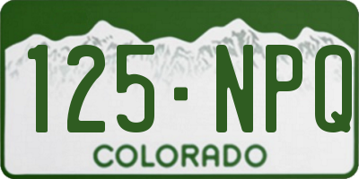 CO license plate 125NPQ