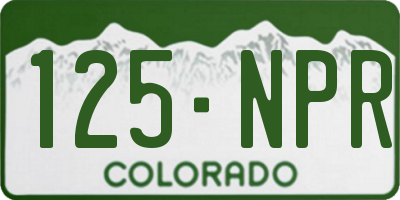 CO license plate 125NPR