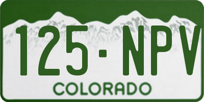 CO license plate 125NPV
