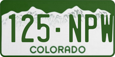 CO license plate 125NPW