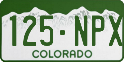 CO license plate 125NPX