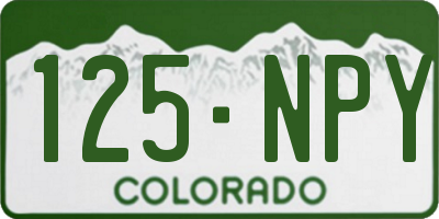 CO license plate 125NPY