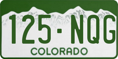 CO license plate 125NQG
