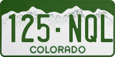 CO license plate 125NQL