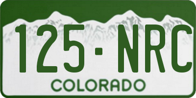 CO license plate 125NRC