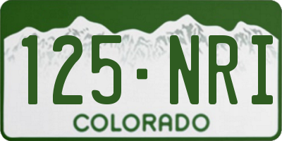 CO license plate 125NRI