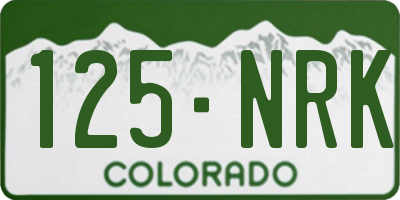 CO license plate 125NRK