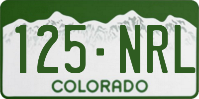 CO license plate 125NRL