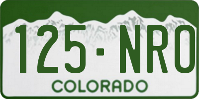 CO license plate 125NRO