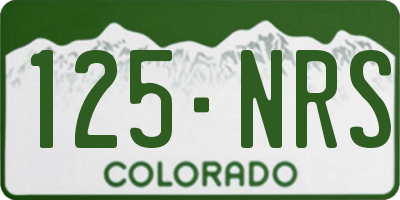 CO license plate 125NRS