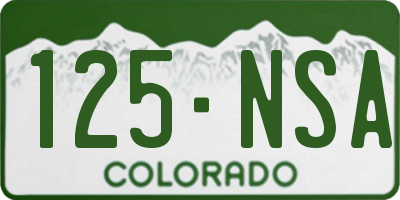 CO license plate 125NSA