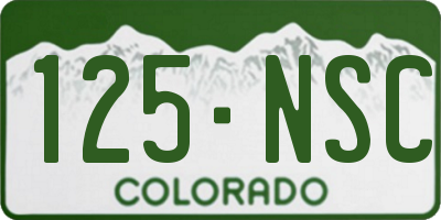 CO license plate 125NSC