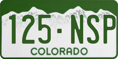 CO license plate 125NSP