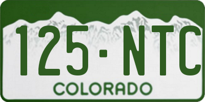 CO license plate 125NTC