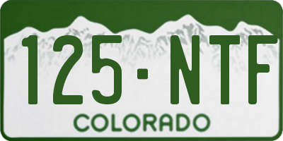 CO license plate 125NTF