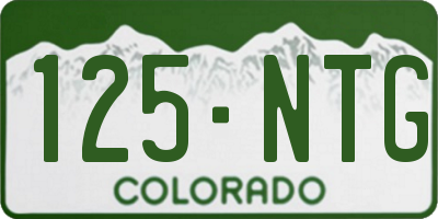 CO license plate 125NTG